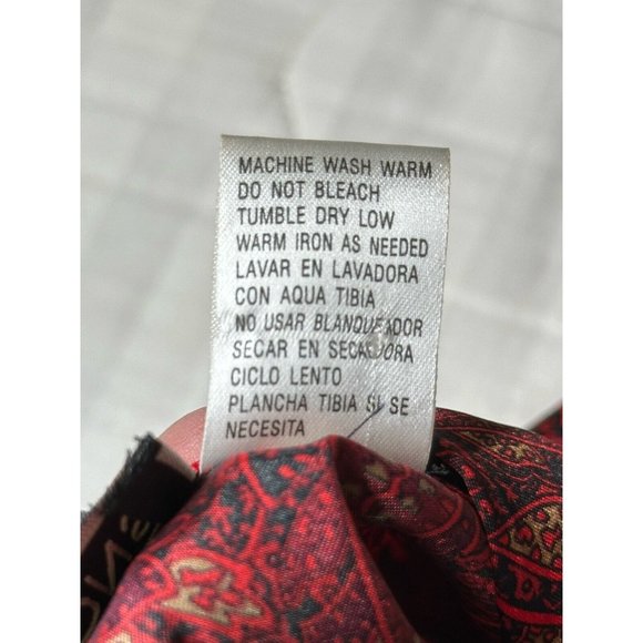 Notations Blouse Women's Red Paisley Spring/Summer Vibrant Classic - Picture 10 of 11